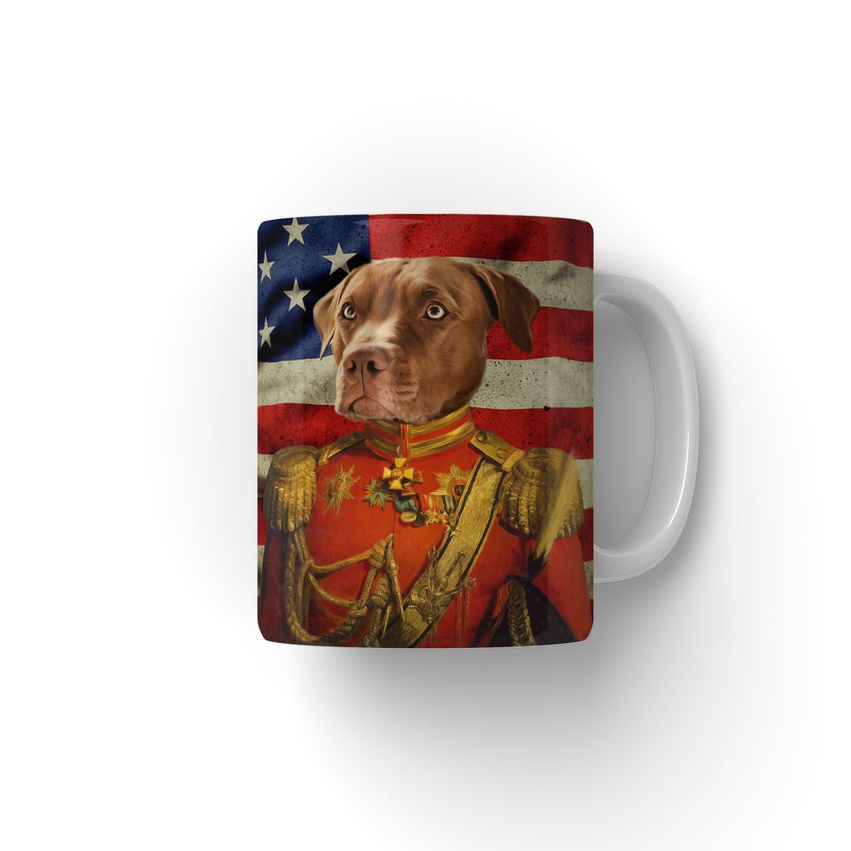The Duke USA Flag Edition: Custom Pet Mug - Paw & Glory - #pet portraits# - #dog portraits# - #pet portraits uk#paw & glory, pet portraits Mug,personalized mug, photo with mug, custom mug, print mugs, mug picture