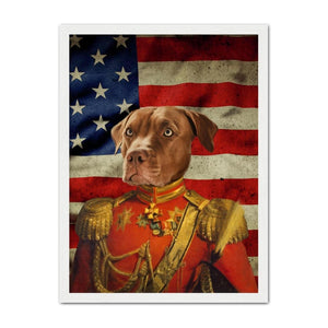 The Duke USA Flag Edition: Custom Pet Portrait - Paw & Glory, paw and glory, pet portrait singapore, the admiral dog portrait, best dog paintings, louvenir pet portrait, dog astronaut photo, personalized pet and owner canvas, pet portraits