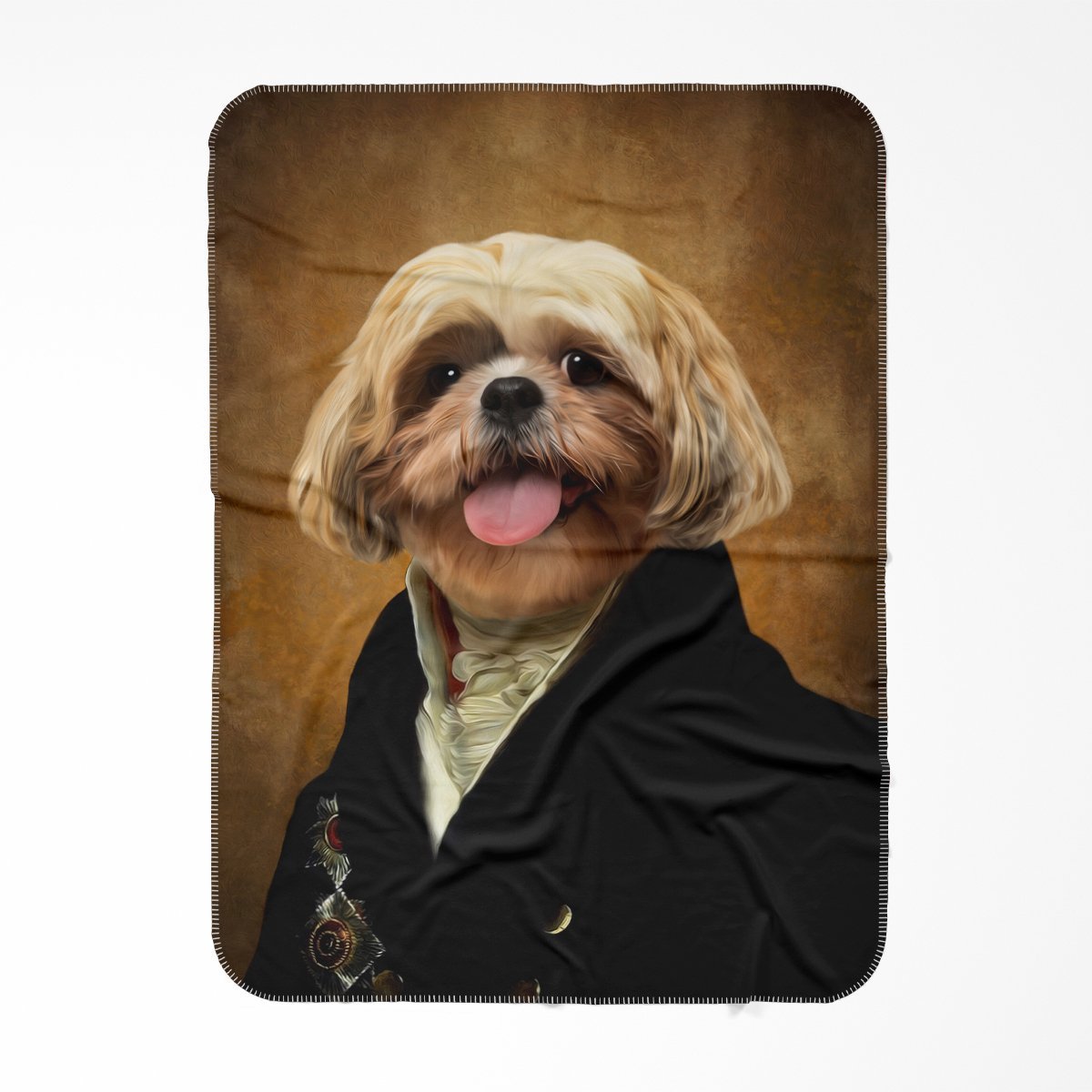 The Earl: Custom Pet Blanket - Paw & Glory - #pet portraits# - #dog portraits# - #pet portraits uk#Pawandglory, Pet art blanket,small puppy blanket, puppy face blanket, dog fluffy blanket, blanket with dogs picture on it, pet blanket custom