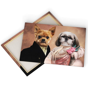 The Earl & His Fur Lady: Custom 2 Pet Canvas - Paw & Glory - #pet portraits# - #dog portraits# - #pet portraits uk#pawandglory, pet art canvas,dog canvas custom, personalized pet canvas, personalized pet canvas art, custom dog canvas art, canvas of your dog