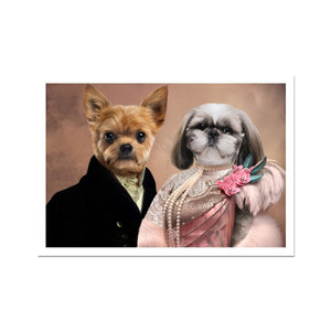 The Earl & His Fur Lady: Custom 2 Pet Portrait - Paw & Glory, pawandglory, pet portrait singapore, pictures for pets, painting of your dog, pet portraits in oils, minimal dog art, small dog portrait, pet portrait