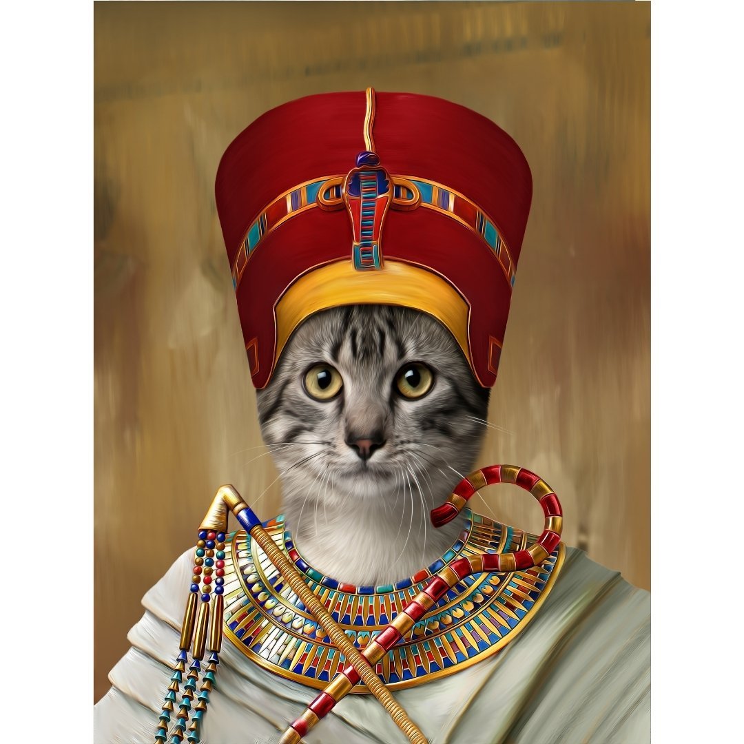 The Egyptian Queen Digital Portrait - Paw & Glory, pawandglory, dog portrait images, aristocrat dog painting, drawing pictures of pets, admiral pet portrait, dog portrait background colors, cat picture painting, pet portrait