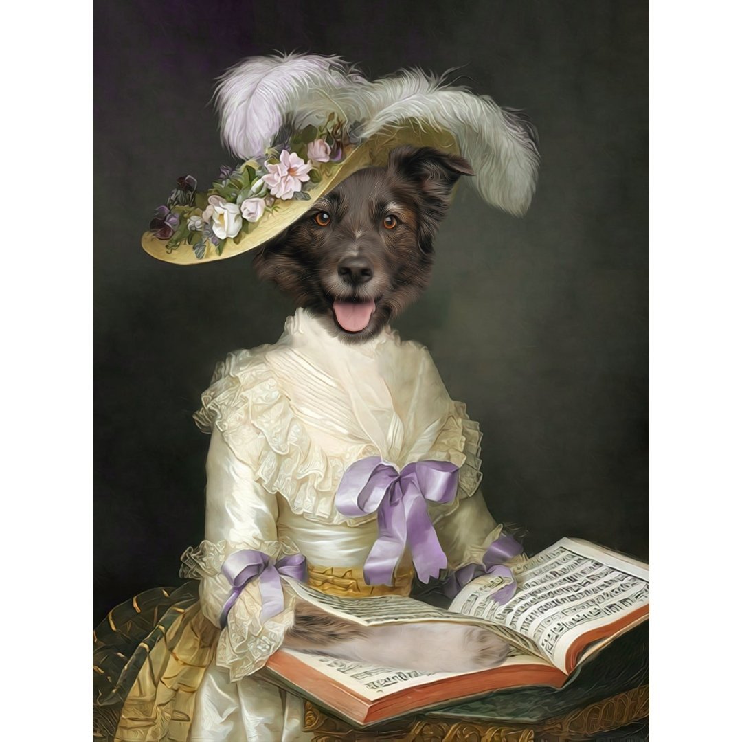 The English Rose: Custom Pet Digital Portrait - Paw & Glory, paw and glory, victorian dog portrait, dog portraits singapore, drawing pictures of pets, admiral dog portrait, in home pet photography, cat picture painting, pet portraits