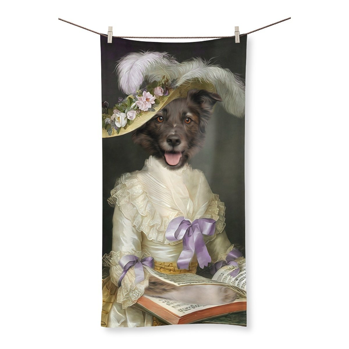 The English Rose: Custom Pet Towel - Paw & Glory - #pet portraits# - #dog portraits# - #pet portraits uk#Paw & Glory, pawandglory, nasa dog portrait, dog portraits admiral, hogwarts dog houses, best dog artists, hogwarts dog houses, aristocrat dog painting, pet portrait,pet portraits Towel