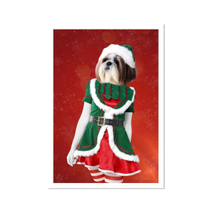 The Female Elf: Custom Pet Portrait - Paw & Glory, paw and glory, admiral dog portrait, drawing pictures of pets, paintings of pets from photos, painting of your dog, dog portraits as humans, draw your pet portrait, pet portraits