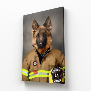 The Firefighter: Custom Pet Canvas - Paw & Glory - #pet portraits# - #dog portraits# - #pet portraits uk#paw & glory, custom pet portrait canvas,pet on a canvas, personalized pet canvas art, dog photo on canvas, pet canvas print, pet photo canvas