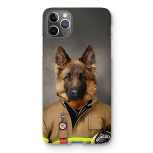 The Firefighter: Custom Pet Phone Case - Paw & Glory - pawandglory, personalized puppy phone case, personalised dog phone case, personalised pet phone case, personalised cat phone case, dog portrait phone case, pet portrait phone case, Pet Portrait phone case,