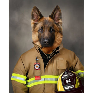 The Firefighter Digital Portrait - Paw & Glory, pawandglory, nasa dog portrait, in home pet photography, draw your pet portrait, pet portraits leeds, custom pet painting, pet portrait