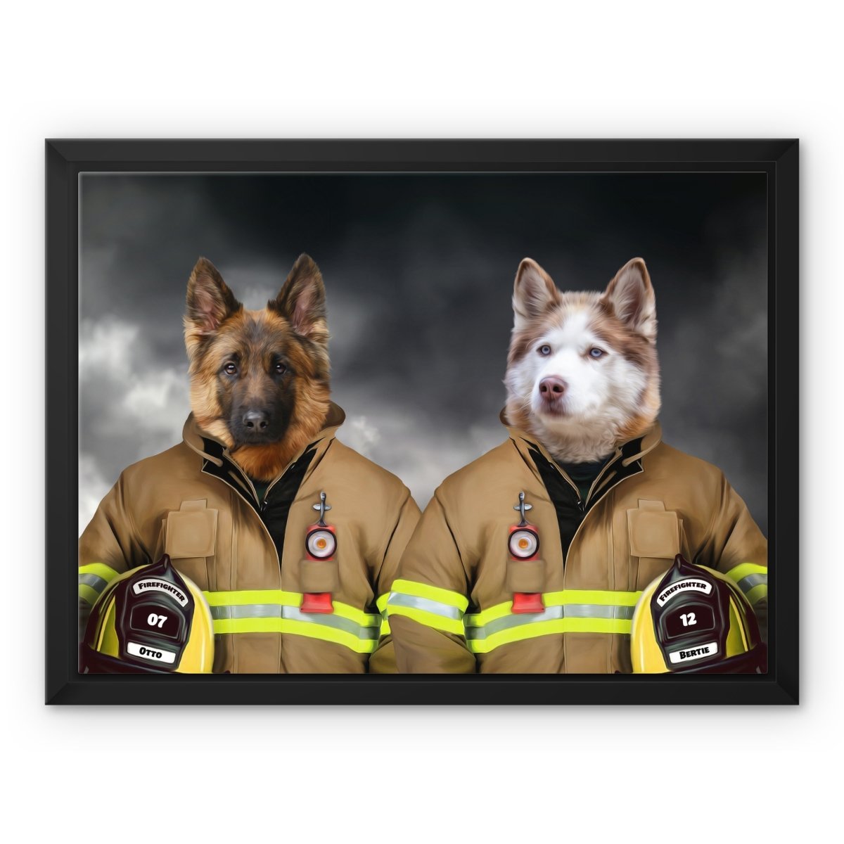 The Firemen: Custom Pet Canvas - Paw & Glory - #pet portraits# - #dog portraits# - #pet portraits uk#paw & glory, pet portraits canvas,dog photo on canvas, dog canvas painting, the pet canvas, dog canvas wall art, dog portrait canvas