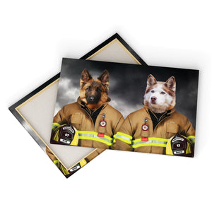 The Firemen: Custom Pet Canvas - Paw & Glory - #pet portraits# - #dog portraits# - #pet portraits uk#pawandglory, pet art canvas,personalised pet canvas, dog canvas, pet on canvas uk, dog pictures on canvas, my pet canvas Canvas