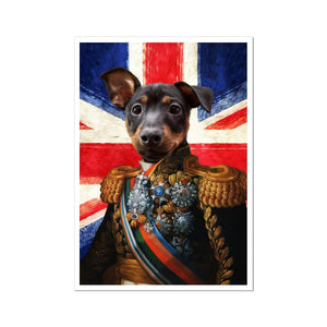 The First Lieutenant British Flag Edition: Custom Pet Portrait - Paw & Glory, paw and glory, paintings of pets from photos, dog portraits colorful, original pet portraits, dog and couple portrait, louvenir pet portrait, pet portraits