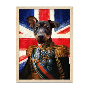 The First Lieutenant British Flag Edition: Custom Pet Portrait - Paw & Glory, paw and glory, custom dog painting, original pet portraits, dog portrait images, cat portrait photography, my pet painting, drawing pictures of pets, pet portraits