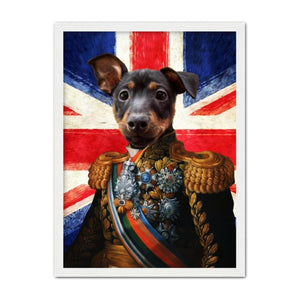 The First Lieutenant British Flag Edition: Custom Pet Portrait - Paw & Glory, pawandglory, small dog portrait, pet photo clothing, dog canvas art, personalised pet canvas, minimal dog art, hogwarts dog houses, pet portrait