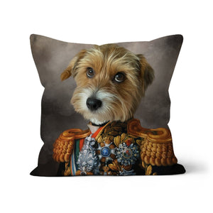 The First Lieutenant: Custom Pet Cushion - Paw & Glory - #pet portraits# - #dog portraits# - #pet portraits uk#paw and glory, custom pet portrait cushion,custom pillow of your pet, dog personalized pillow, custom pillow cover, dog shaped pillows, dog pillows personalized
