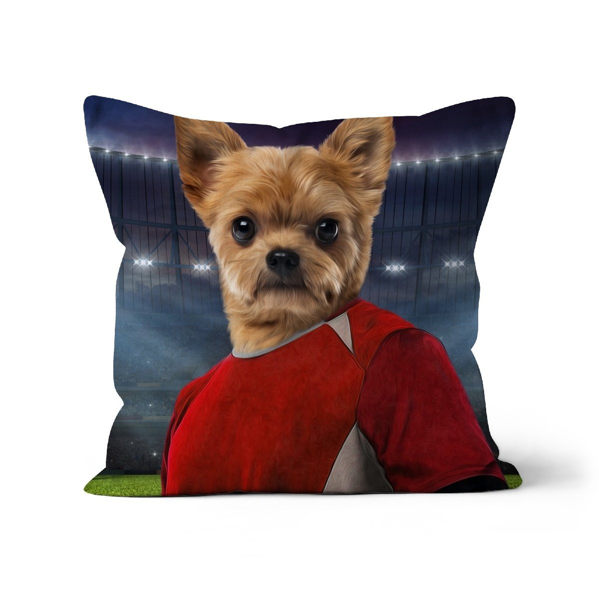 The Football Player: Custom Pet Cushion - Paw & Glory - #pet portraits# - #dog portraits# - #pet portraits uk#paw & glory, pet portraits pillow,pet custom pillow, pillows of your dog, custom pillow of pet, dog on pillow, dog photo on pillow