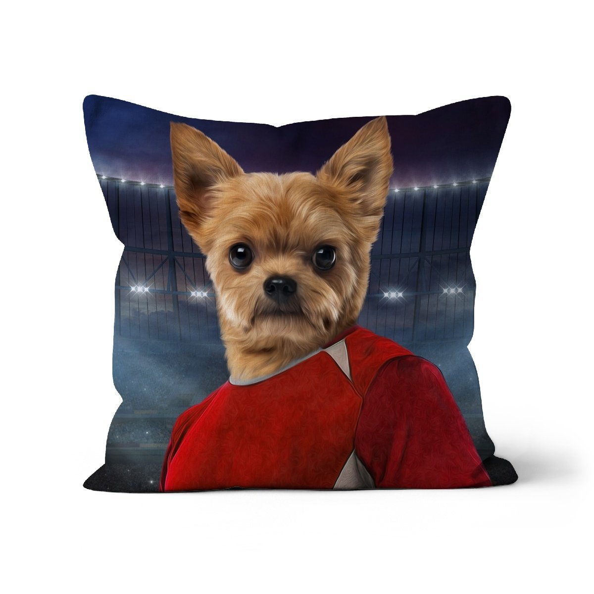 The Football Player: Custom Pet Cushion - Paw & Glory - #pet portraits# - #dog portraits# - #pet portraits uk#paw & glory, pet portraits pillow,pet custom pillow, pillows of your dog, custom pillow of pet, dog on pillow, dog photo on pillow
