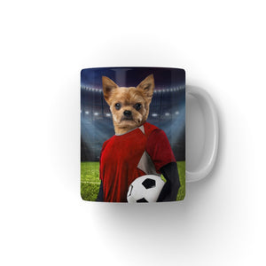 The Football Player: Custom Pet Mug - Paw & Glory - #pet portraits# - #dog portraits# - #pet portraits uk#pawandglory, pet art Mug,customized mugs with names, dog on mug, picture of mugs, custom pet portrait mug, custom dog mug