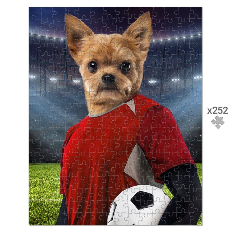 The Football Player: Custom Pet Puzzle - Paw & Glory - #pet portraits# - #dog portraits# - #pet portraits uk#pawandglory, pet art Puzzle,puzzle pet prints, pet drawings from photos, pet pictures on puzzle, etsy pet portraits uk, pet portrait artist uk