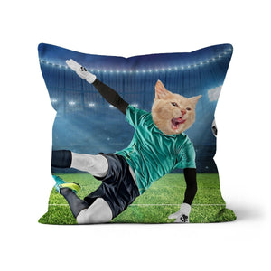 The Football Star: Custom Pet Cushion - Paw & Glory - #pet portraits# - #dog portraits# - #pet portraits uk#paw & glory, pet portraits pillow,custom pillow of your pet, pet pillow, custom cat pillows, photo pet pillow, dog memory pillow