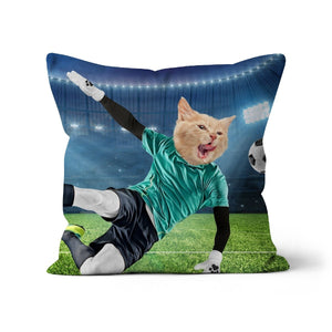 The Football Star: Custom Pet Cushion - Paw & Glory - #pet portraits# - #dog portraits# - #pet portraits uk#paw & glory, custom pet portrait pillow,print pet on pillow, custom cat pillows, pet face pillow, pet print pillow, dog on pillow