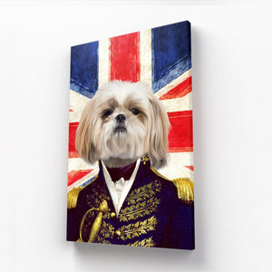 The General - British Flag Edition: Custom Pet Canvas - Paw & Glory - #pet portraits# - #dog portraits# - #pet portraits uk#pawandglory, pet art canvas,dog pictures on canvas, canvas dog blanket, dog wall art canvas, custom dog canvas art, dog canvas print