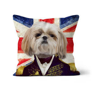 The General - British Flag Edition: Custom Pet Cushion - Paw & Glory - #pet portraits# - #dog portraits# - #pet portraits uk#paw & glory, custom pet portrait pillow,dog on pillow, pillow with dogs face, custom pillow of your pet, pet pillow, dog pillow cases, pillows of your dog