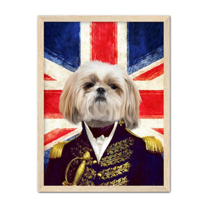 The General - British Flag Edition: Custom Pet Portrait - Paw & Glory, pawandglory, dog and couple portrait, original pet portraits, dog and couple portrait, dog portrait painting, pet portraits black and white, the admiral dog portrait, pet portraits