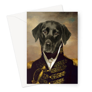 The General: Custom Pet Greeting Card - Paw & Glory - paw and glory, dog astronaut photo, pet portrait admiral, animal portrait pictures, painting pets, dog portraits as humans, pet portraits