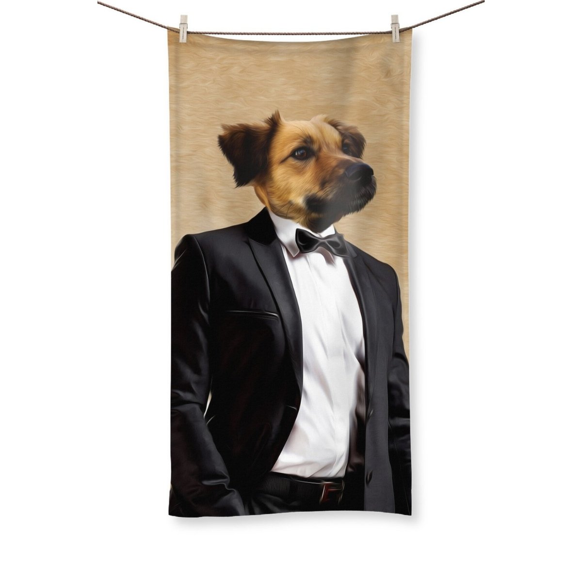 The Gentleman: Custom Pet Towel - Paw & Glory - #pet portraits# - #dog portraits# - #pet portraits uk#Paw & Glory, pawandglory, cat picture painting, the admiral dog portrait, pet portraits usa, willow dog portraits, the general portrait, dog drawing from photo, pet portrait,pet art Towel