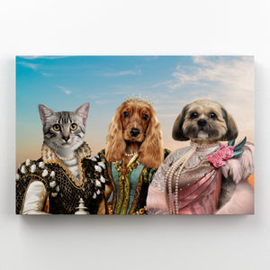 The Girlfriends: Custom 3 Pet Canvas - Paw & Glory - #pet portraits# - #dog portraits# - #pet portraits uk#paw & glory, custom pet portrait canvas,personalised pet canvas uk, pet picture on canvas, dog portraits canvas, dog prints on canvas, custom canvas dog prints