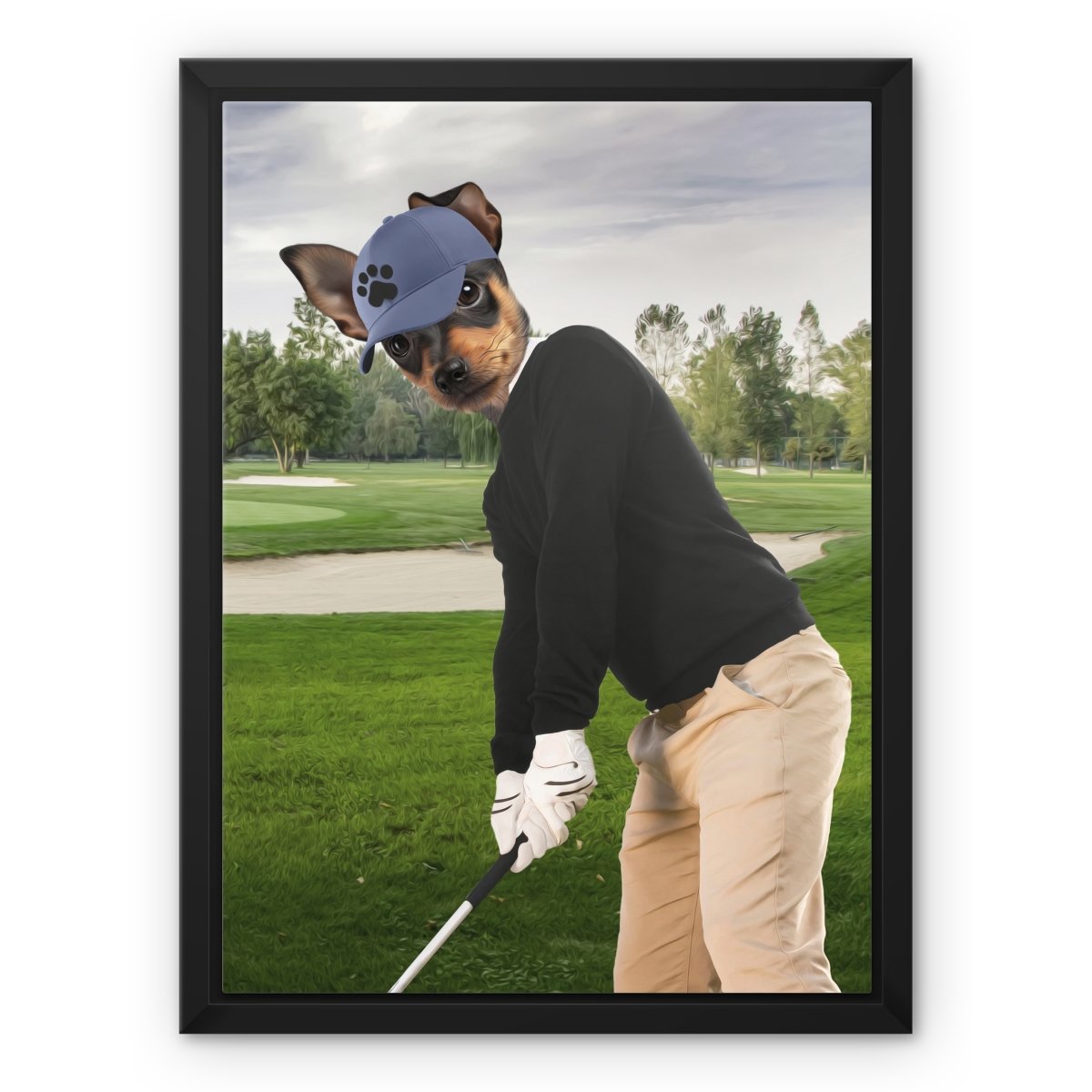 The Golfer: Custom Pet Canvas - Paw & Glory - #pet portraits# - #dog portraits# - #pet portraits uk#paw & glory, custom pet portrait canvas,custom dog canvas, the pet canvas, canvas of my dog, pet canvas uk, pet on canvas reviews