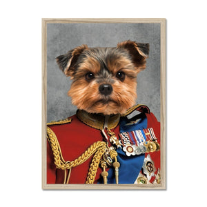 The Governor: Custom Framed Pet Portrait - Paw & Glory, paw and glory, watercolor dog paintings, pet royalty, royal dog canvas, dog renaissance painting, professional pet pictures, dog military portraits, pet portraits