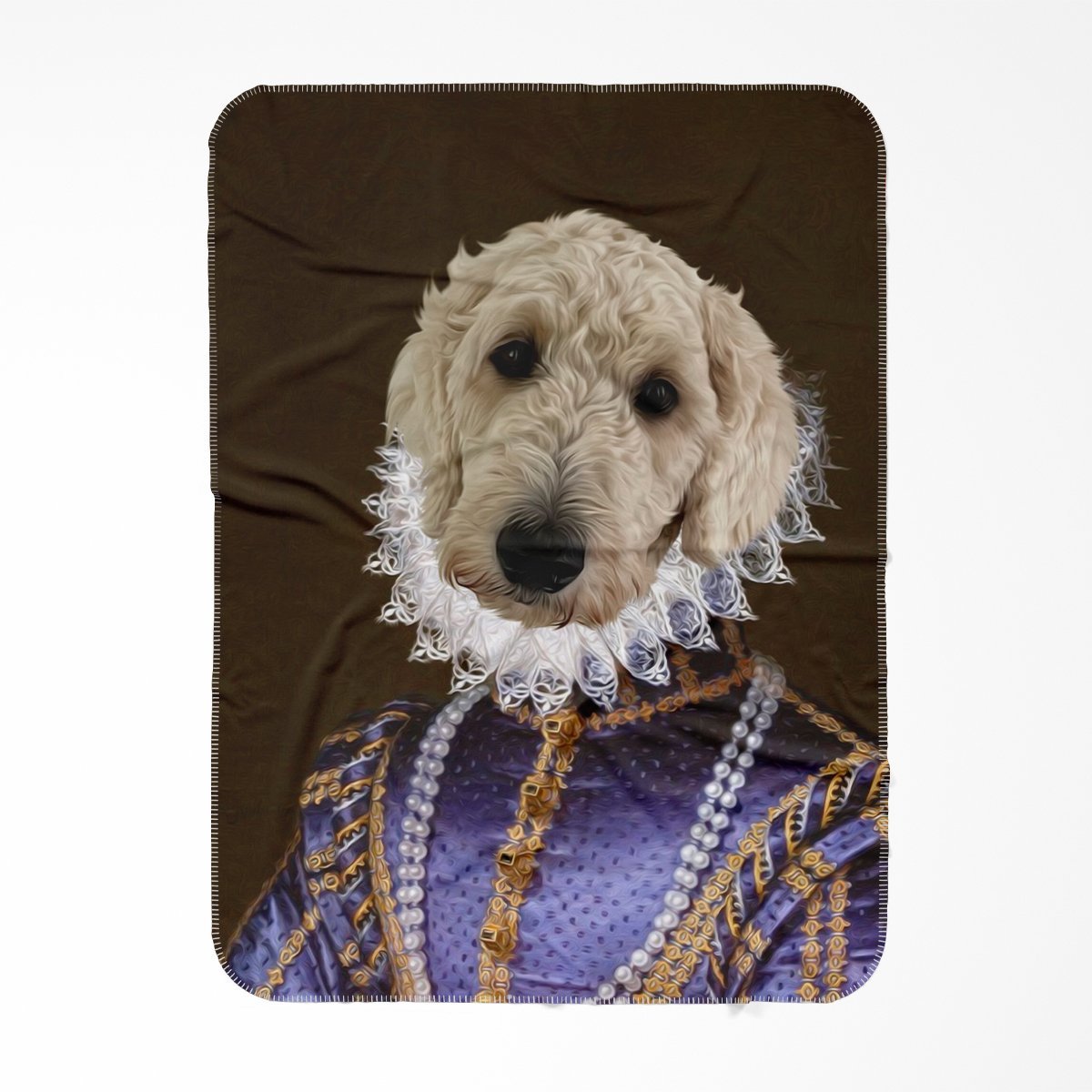 The Grand Duchess: Custom Pet Blanket - Paw & Glory - #pet portraits# - #dog portraits# - #pet portraits uk#Pawandglory, Pet art blanket,dog on a blanket, custom pet face blanket, blanket with my dog on it, personalised cat blanket, dog face blanket