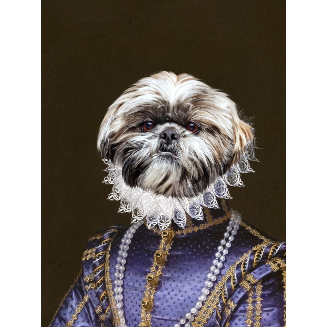 The Grand Duchess: Custom Pet Digital Portrait - Paw & Glory, paw and glory, pet portraits harry potter, paw portraits, puppy canvas art, portraits with animals, minimalist dog portrait, personalized dog prints, pet portrait
