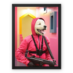 The Guard (Squid Games Inspired): Custom Pet Canvas - Paw & Glory - #pet portraits# - #dog portraits# - #pet portraits uk#pawandglory, pet art canvas,dog photo on canvas, dog canvas painting, the pet canvas, dog canvas wall art, dog portrait canvas