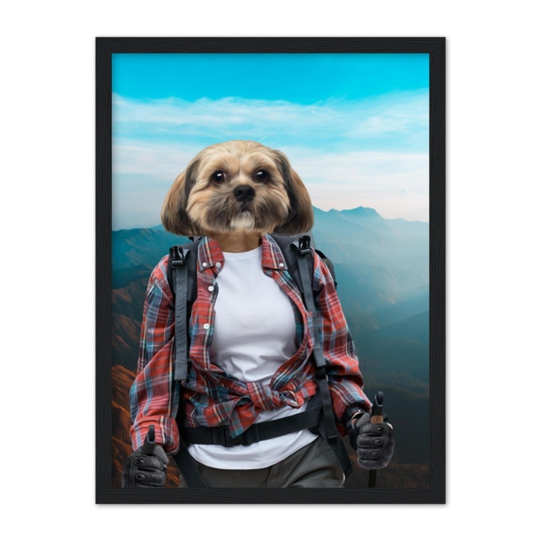 The Hiker: Custom Pet Portrait - Paw & Glory, paw and glory, noble cat portrait, dog face on portrait, renaissance pet portraits app, dog victorian painting, dog photo to art, pet artists uk, pet portrait