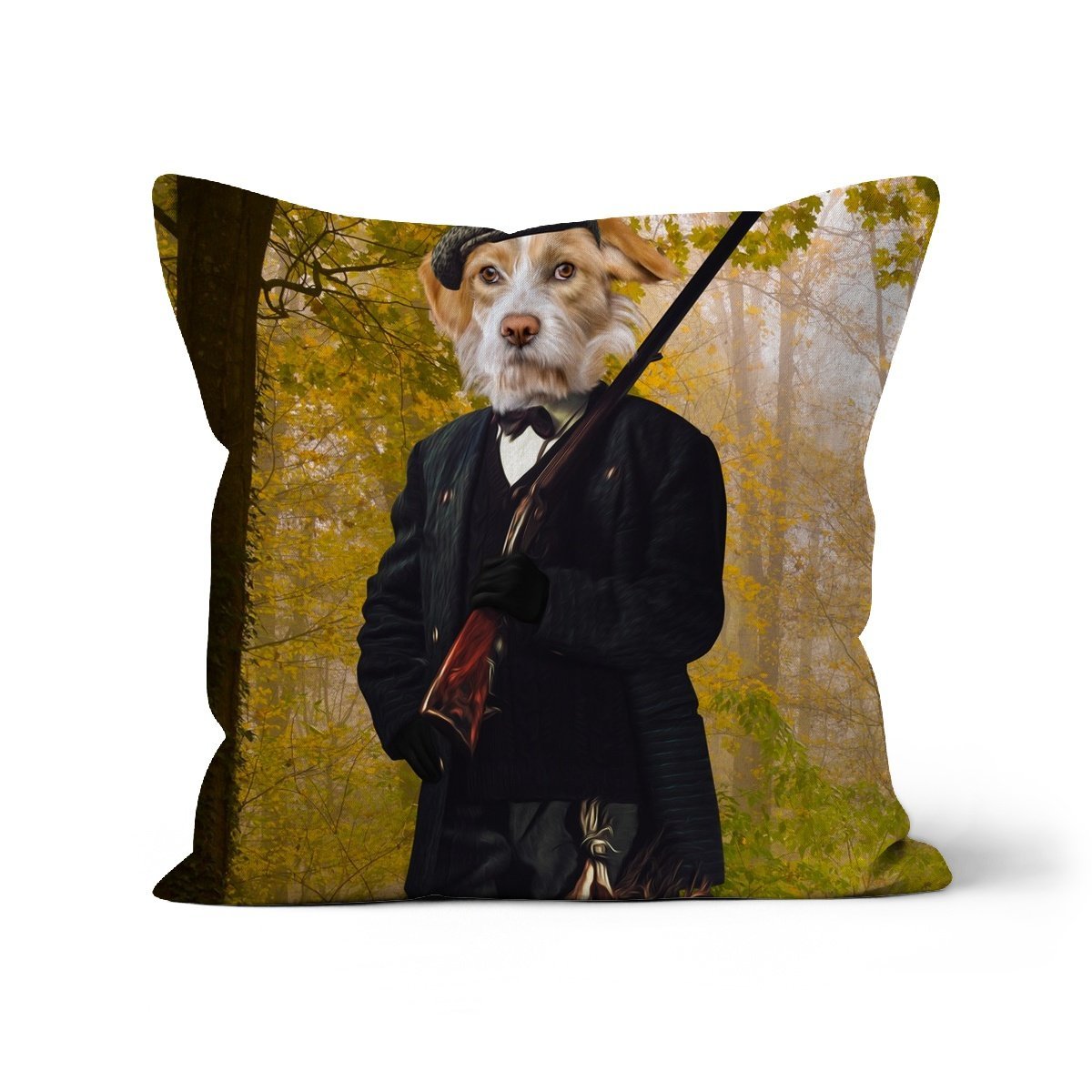 The Hunter: Custom Pet Cushion - Paw & Glory - #pet portraits# - #dog portraits# - #pet portraits uk#pawandglory, pet art pillow,pillow personalized, pillow custom, personalised pet pillows, pet pillow, personalised dog pillows