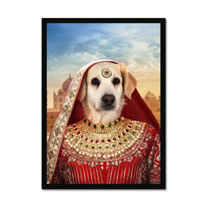 The Indian Rani: Custom Framed Pet Portrait - Paw & Glory, paw and glory, pet portraits victorian, cats in uniform, jedi dog portrait, painted dog canvas, framed pet portrait, pet pictures royal, pet portrait
