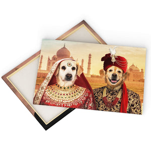 The Indian Royals: Custom 2 Pet Canvas - Paw & Glory - #pet portraits# - #dog portraits# - #pet portraits uk#pawandglory, pet art canvas,custom pet canvas uk, pet canvas portrait, custom dog canvas, personalised cat canvas, canvas dog carrier
