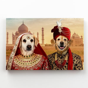 The Indian Royals: Custom 2 Pet Canvas - Paw & Glory - #pet portraits# - #dog portraits# - #pet portraits uk#paw & glory, pet portraits canvas,dog canvas painting, dog canvas wall art, personalised dog canvas, dog canvas bag, canvas of pet