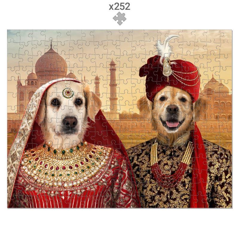 The Indian Royals: Custom Pet Puzzle - Paw & Glory - #pet portraits# - #dog portraits# - #pet portraits uk#paw & glory, pet portraits Puzzle,dog portraits general, renaissance portrait dog, portrait with pet, custom pet poster uk, animal renaissance portraits
