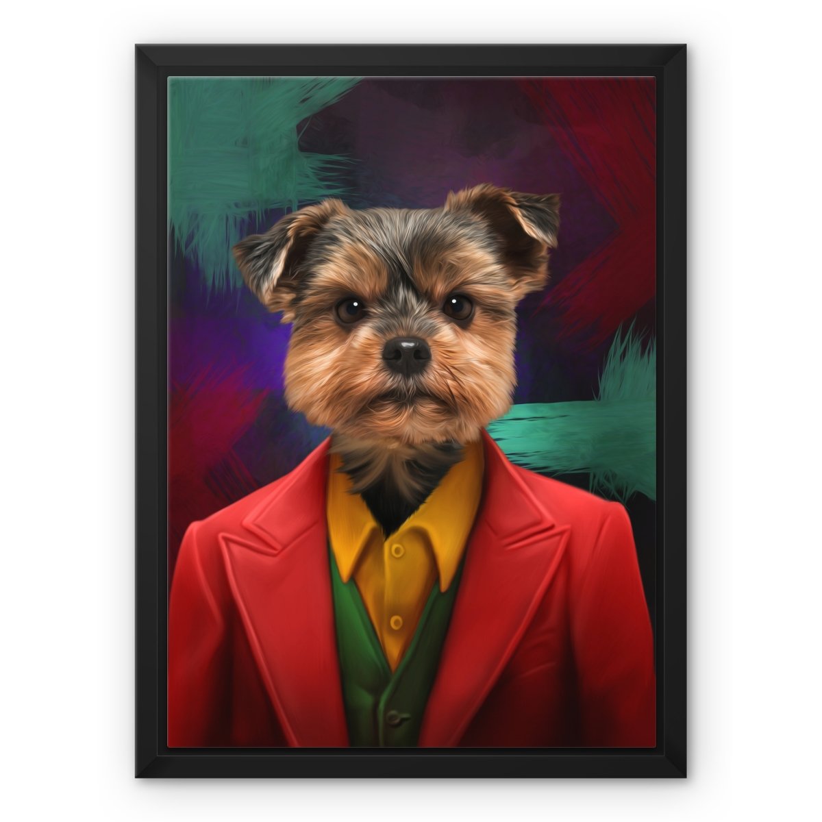 The Joker: Custom Pet Canvas - Paw & Glory - #pet portraits# - #dog portraits# - #pet portraits uk#paw & glory, pet portraits canvas,dog canvas, personalized dog and owner canvas uk, pet canvas uk, canvas of my dog, dog canvas wall art