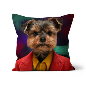 The Joker: Custom Pet Throw Pillow - Paw & Glory - #pet portraits# - #dog portraits# - #pet portraits uk#pawandglory, pet art pillow,dog on pillow, custom cat pillows, pet pillow, custom pillow of pet, pillow personalized