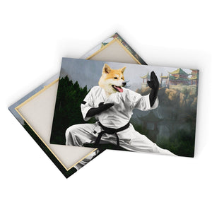 The Karate Master: Custom Pet Canvas - Paw & Glory - #pet portraits# - #dog portraits# - #pet portraits uk#paw and glory, custom pet portrait canvas,pet in costume canvas, pet on a canvas, pets painted on canvas, personalised pet canvas, custom dog art canvas