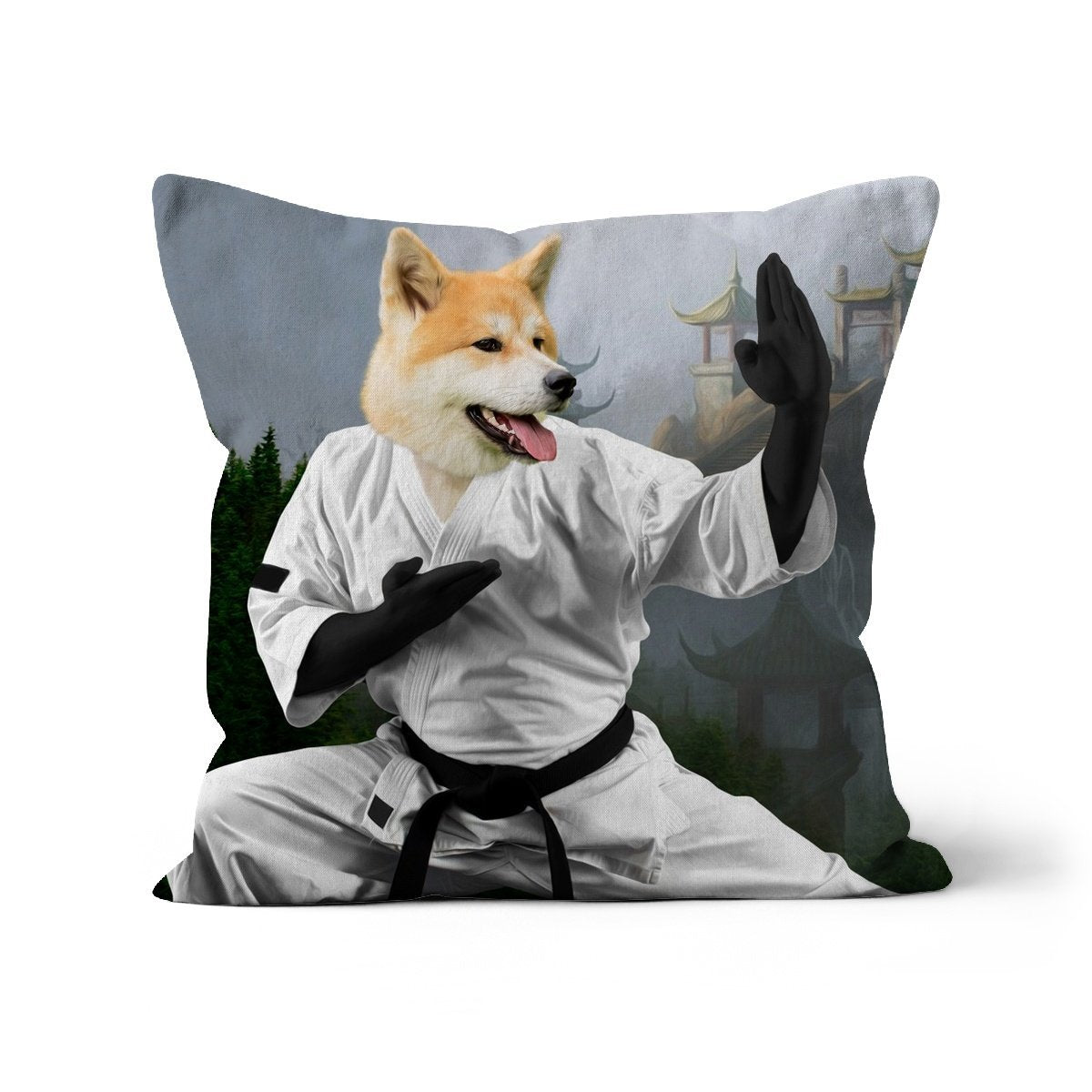 The Karate Master: Custom Pet Cushion - Paw & Glory - #pet portraits# - #dog portraits# - #pet portraits uk#paw & glory, pet portraits pillow,dog pillow custom, photo pet pillow, my pet pillow, personalised cat pillow, dog memory pillow