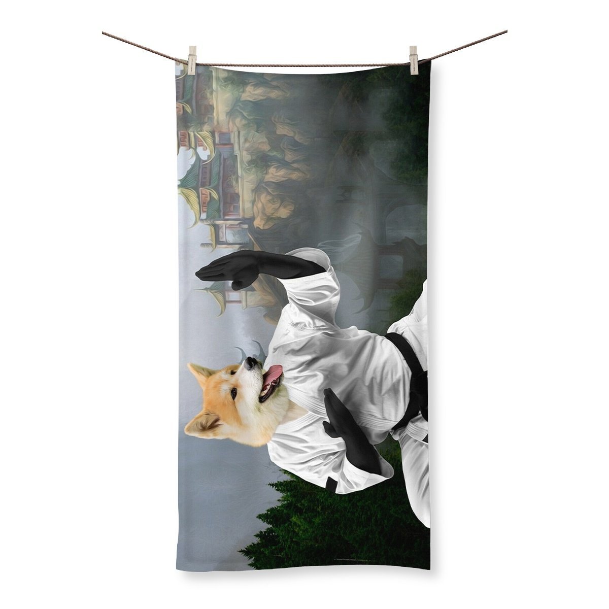 The Karate Master: Custom Pet Towel - Paw & Glory - #pet portraits# - #dog portraits# - #pet portraits uk#Paw & Glory, paw and glory, admiral dog portrait, drawing pictures of pets, paintings of pets from photos, painting of your dog, dog portraits as humans, draw your pet portrait, pet portraits,pet art Towel