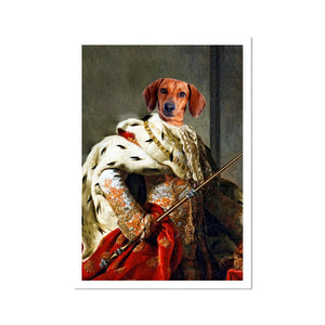 The King: Custom Pet Poster - Paw & Glory - #pet portraits# - #dog portraits# - #pet portraits uk#Paw & Glory, paw and glory, dog with crown painting animal portraits on canvas animal portraits funny, custom drawing of your dog pet photo painting, hogwarts dog houses pet portrait