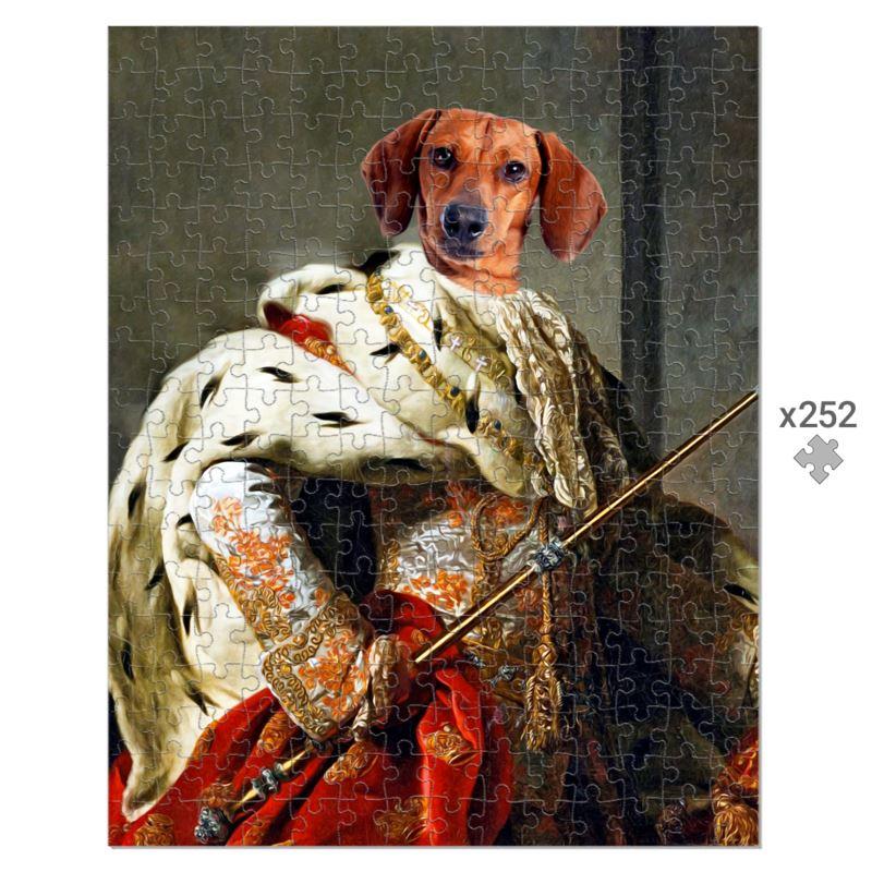 The King: Custom Pet Puzzle - Paw & Glory - #pet portraits# - #dog portraits# - #pet portraits uk#paw & glory, pet portraits Puzzle,dog portraits, Puzzle pets paintings, custom pet portraits painting, dog art paintings, turn pet photos to art