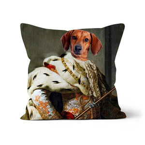 The King: Custom Pet Throw Pillow - Paw & Glory - #pet portraits# - #dog portraits# - #pet portraits uk#paw and glory, pet portraits cushion,dog on pillow, pet print pillow, print pet on pillow, custom cat pillows, pet face pillow