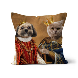 The King & Queen: Custom Pet Cushion - Paw & Glory - #pet portraits# - #dog portraits# - #pet portraits uk#paw and glory, custom pet portrait cushion,pet face pillows, pillow personalized, dog personalized pillow, pillow with pet picture, dog pillows personalized
